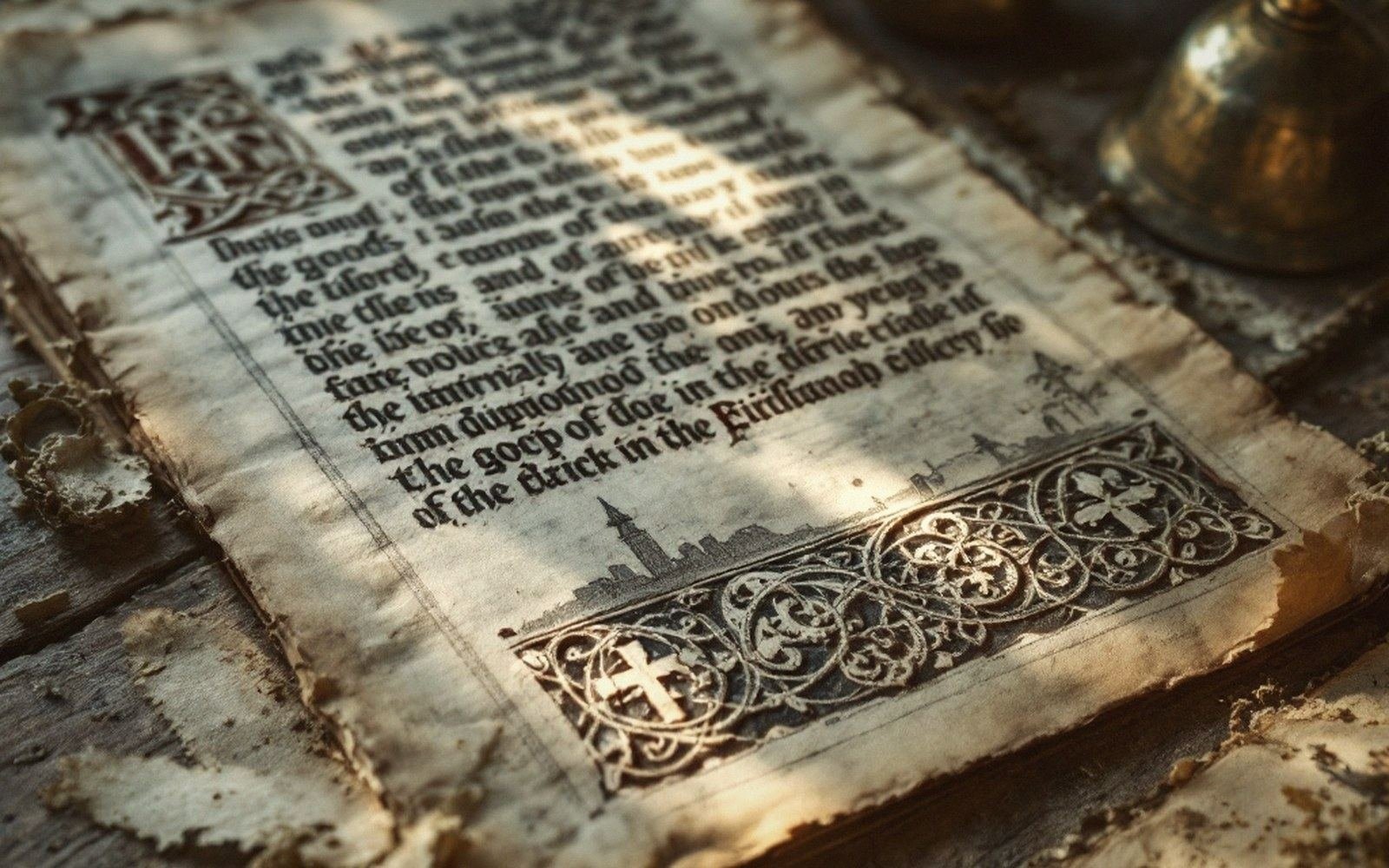A gospel page under glass with dense interlace in the initial